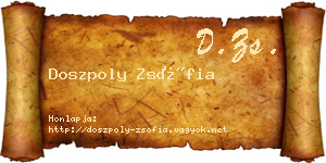 Doszpoly Zsófia névjegykártya