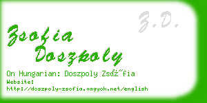 zsofia doszpoly business card